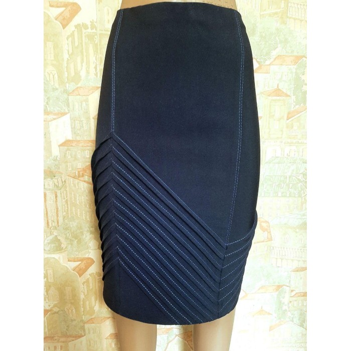 РОЗПРОДАРУНОК! Стильна спідниця олівець темно-синього кольору 50p