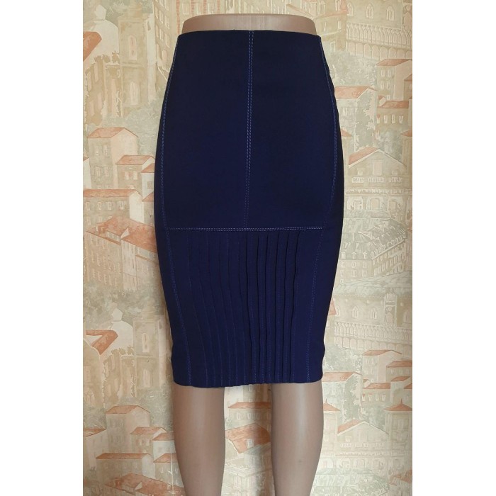 РОЗПРОДАРУНОК! Стильна спідниця олівець темно-синього кольору 50p