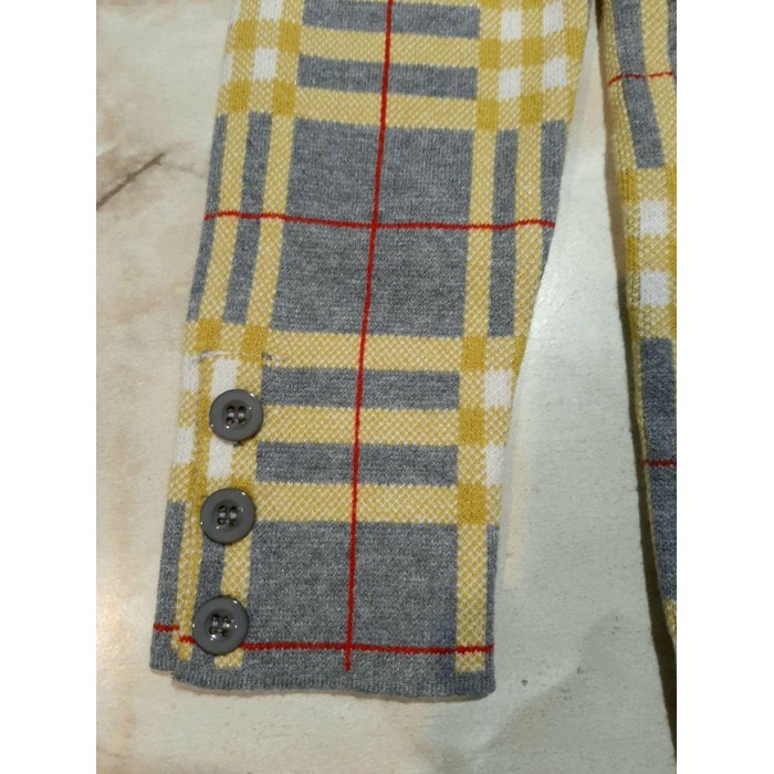 Платье полушерсть зима, желто/серый в клетку на 44/46р.