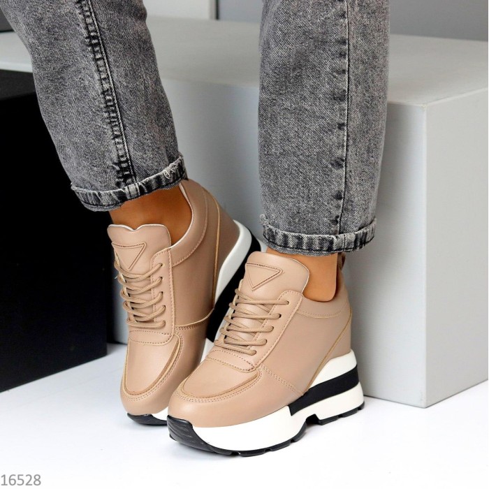 Снікерси жіночі екошкіра кольорово-темний моко демі на 36р