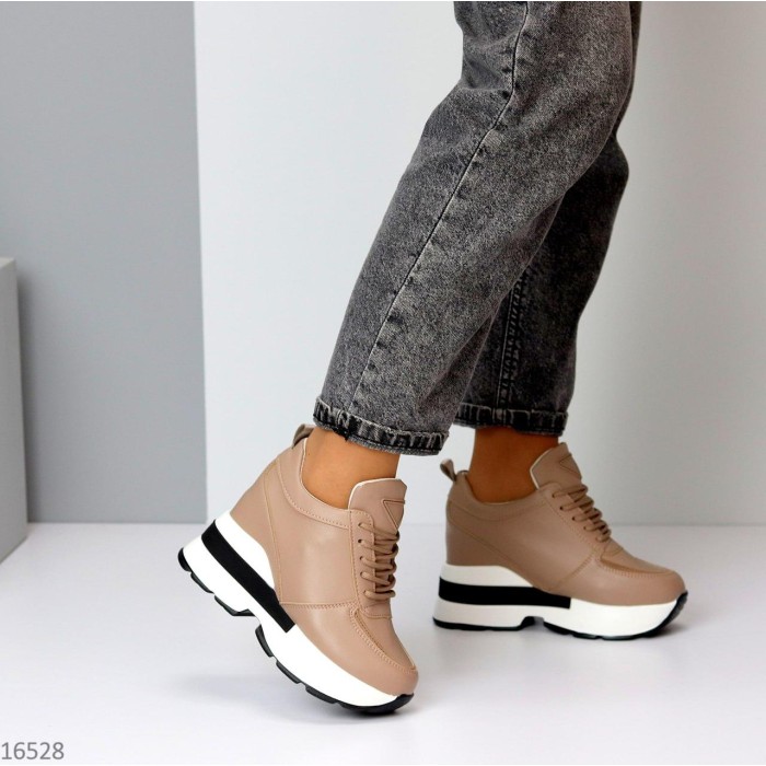 Снікерси жіночі екошкіра кольорово-темний моко демі на 36р