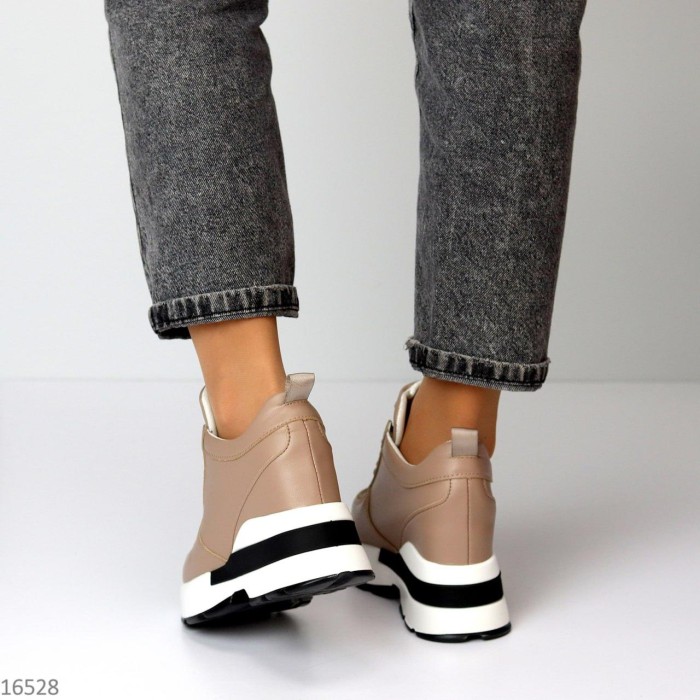 Снікерси жіночі екошкіра кольорово-темний моко демі на 36р