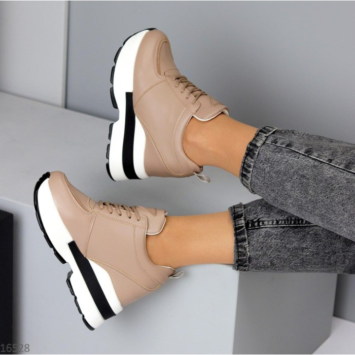 Снікерси жіночі екошкіра кольорово-темний моко демі на 36р