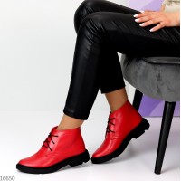 Ботинки женские натуральная кожа красные деми 36р