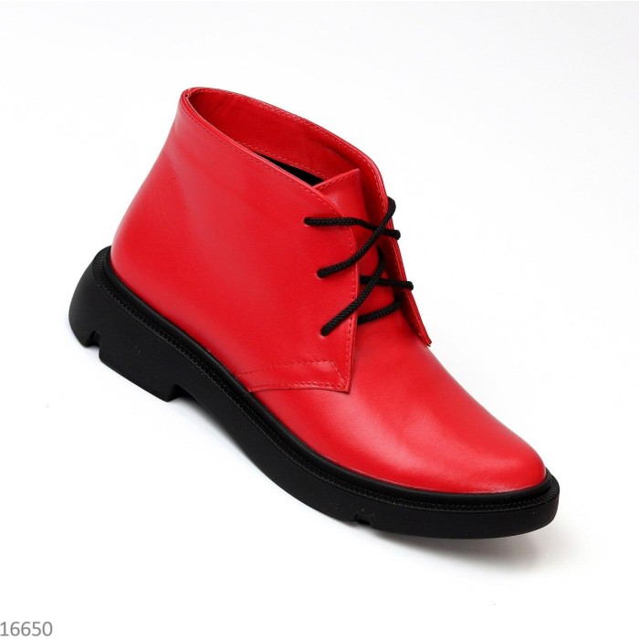 Черевики жіночі натуральна шкіра червоні демі 36р