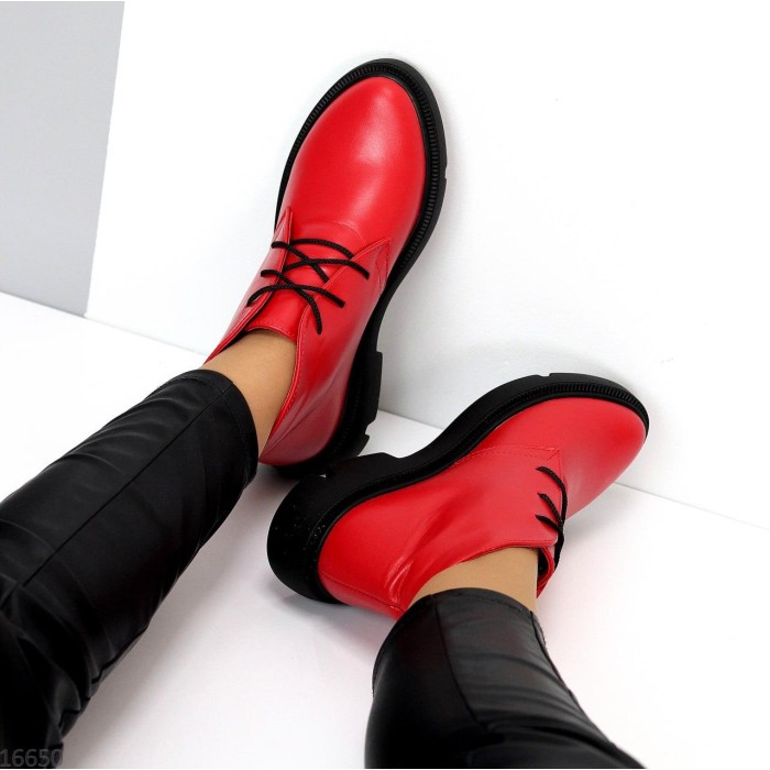 Черевики жіночі натуральна шкіра червоні демі 36р