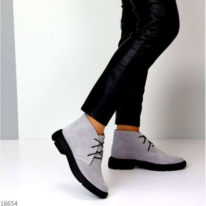 Черевики жіночі натуральна замша сірі демі 36,37.38,40р