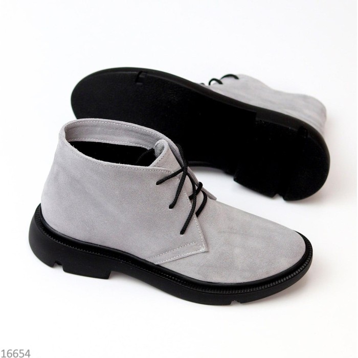 Черевики жіночі натуральна замша сірі демі 36,37.38,40р