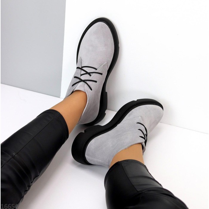 Черевики жіночі натуральна замша сірі демі 36,37.38,40р