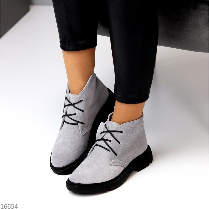 Черевики жіночі натуральна замша сірі демі 36,37.38,40р