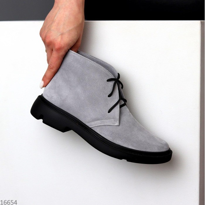 Черевики жіночі натуральна замша сірі демі 36,37.38,40р