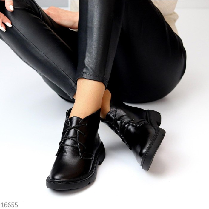 Ботинки женские натуральная кожа черные деми 36р.