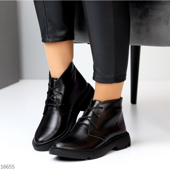 Ботинки женские натуральная кожа черные деми 36р.