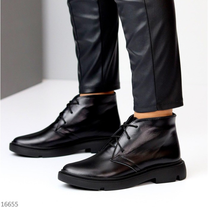 Ботинки женские натуральная кожа черные деми 36р.