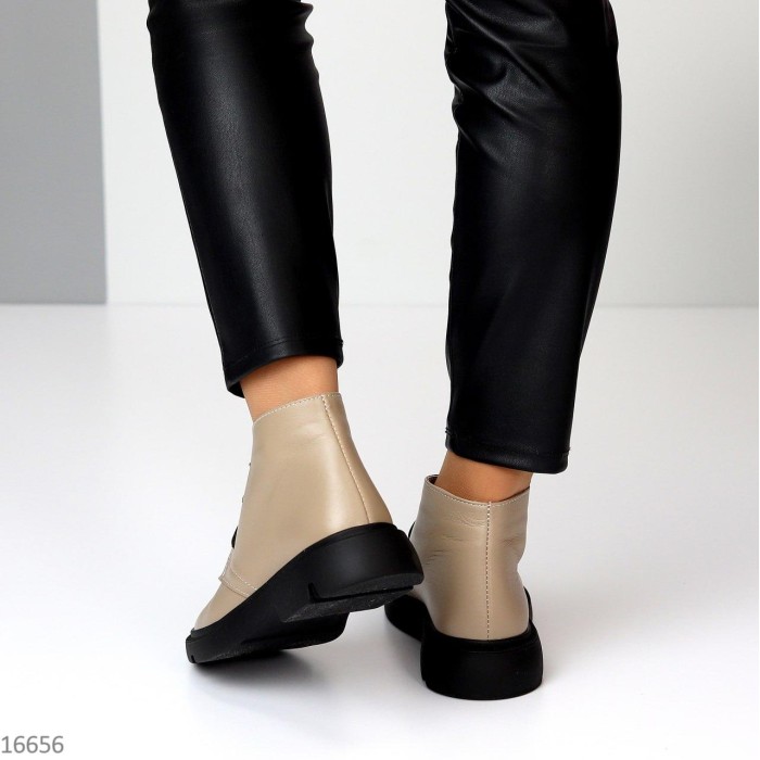 Черевики жіночі натуральна шкіра Темний беж демі 40,41р