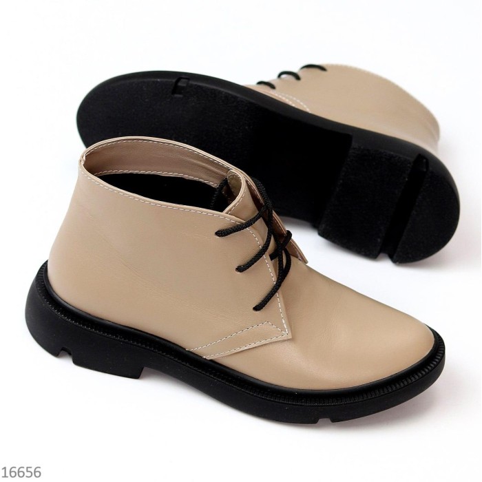 Черевики жіночі натуральна шкіра Темний беж демі 40,41р