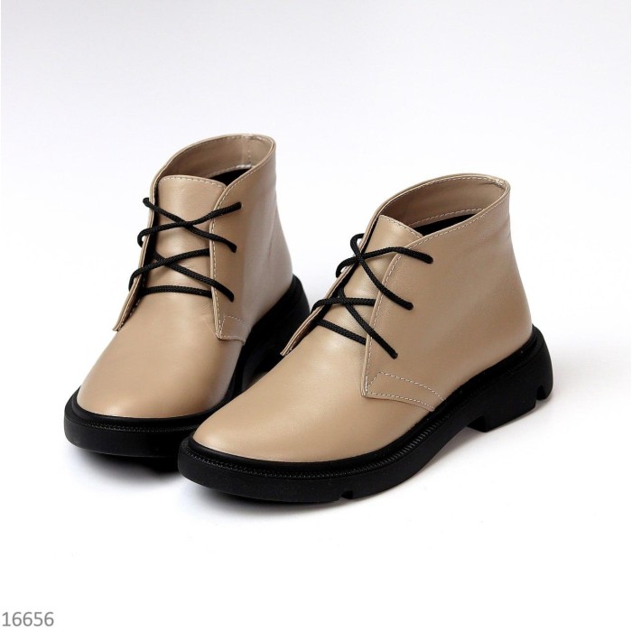 Черевики жіночі натуральна шкіра Темний беж демі 40,41р