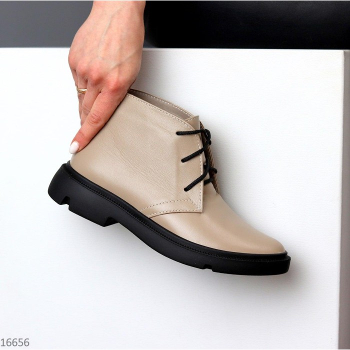 Черевики жіночі натуральна шкіра Темний беж демі 40,41р