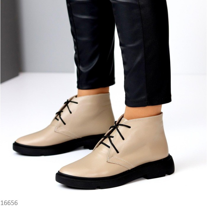 Черевики жіночі натуральна шкіра Темний беж демі 40,41р