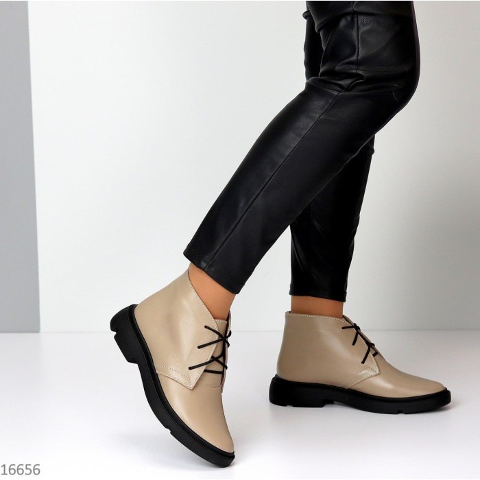 Черевики жіночі натуральна шкіра Темний беж демі 40,41р