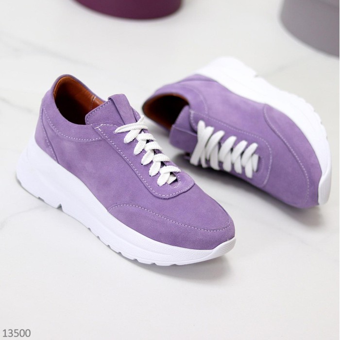 Кроссовки женские натуральная замша цвет сиреневый 36,37,38,39,40р.