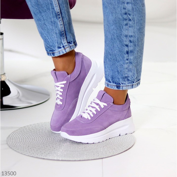 Кроссовки женские натуральная замша цвет сиреневый 36,37,38,39,40р.