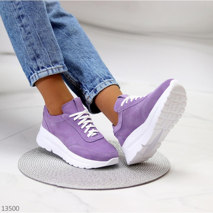 Кроссовки женские натуральная замша цвет сиреневый 36,37,38,39,40р.