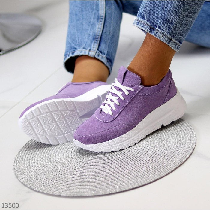 Кроссовки женские натуральная замша цвет сиреневый 36,37,38,39,40р.