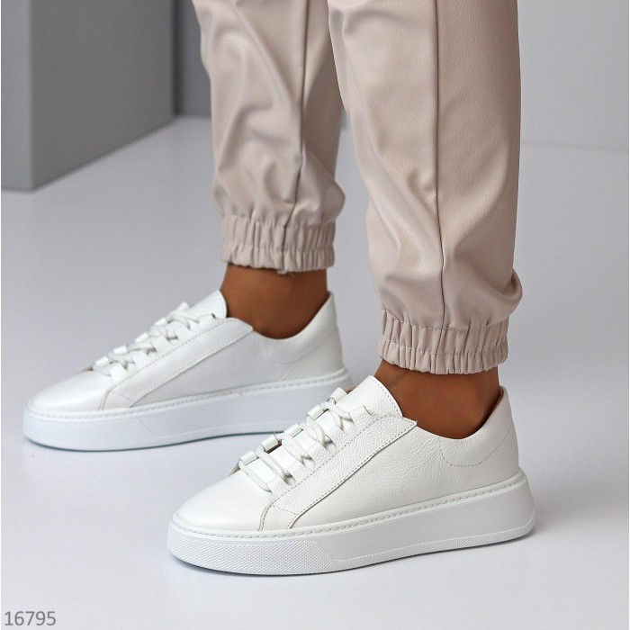 Кеди жіночі натуральна шкіра білі 38,39,40р