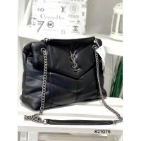 Сумка женская Лоран экокожа люкс Черная (серебро фурнитура)