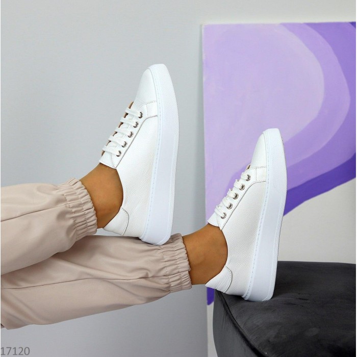 Кеди жіночі натуральна шкіра білі 36,37,38,39,40р