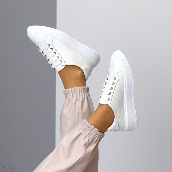 Кеди жіночі натуральна шкіра білі 36,37,38,39,40р