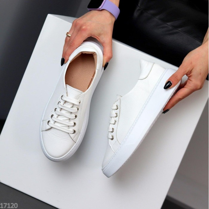 Кеди жіночі натуральна шкіра білі 36,37,38,39,40р