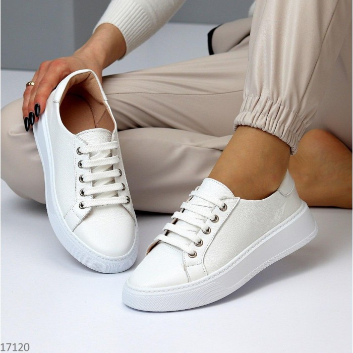 Кеди жіночі натуральна шкіра білі 36,37,38,39,40р