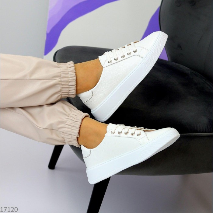 Кеди жіночі натуральна шкіра білі 36,37,38,39,40р