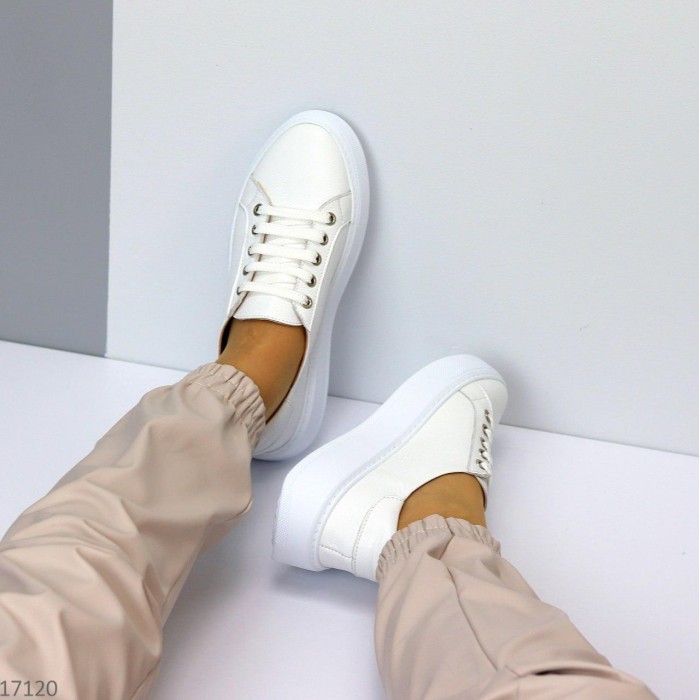 Кеди жіночі натуральна шкіра білі 36,37,38,39,40р