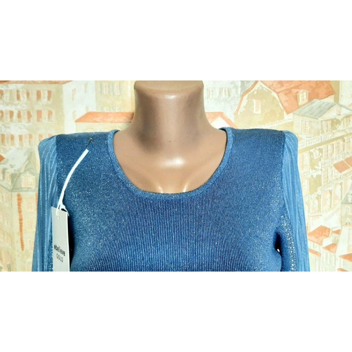 РОЗПРОДАЖ! Плаття нарядне трикотажне блакитного кольору з люрексом Туреччина 42,44,46 р