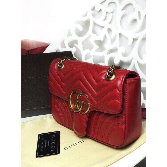 Сумка жіноча Гу натуральна шкіра Пудра, Червона, Біла Червоний