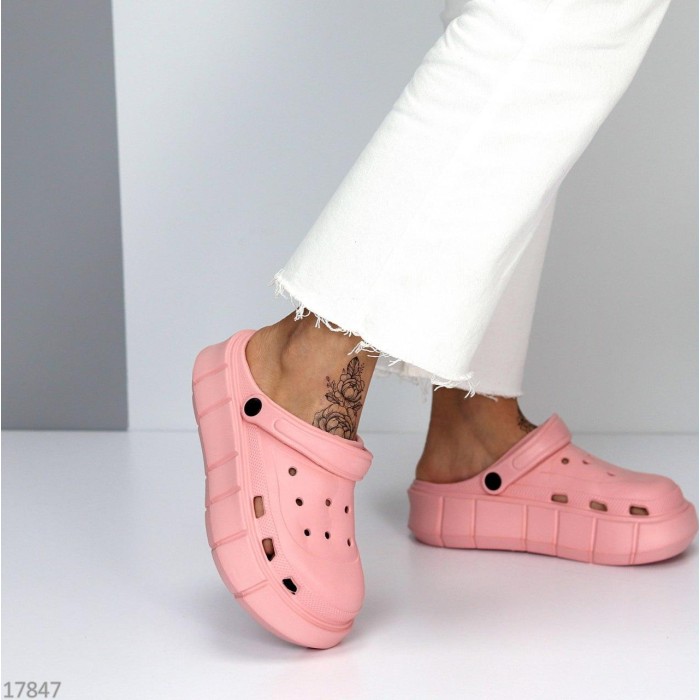 РОЗПРОДАЖ остання пара!!! Кроки/сабо жіночі на потовщеній підошві колір-пудра на 37/38р