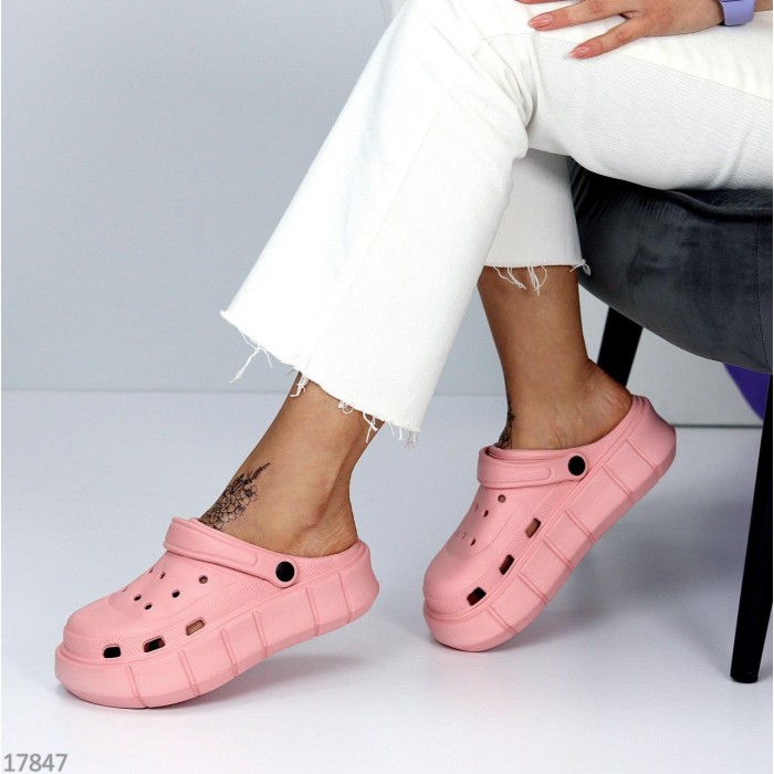 РОЗПРОДАЖ остання пара!!! Кроки/сабо жіночі на потовщеній підошві колір-пудра на 37/38р