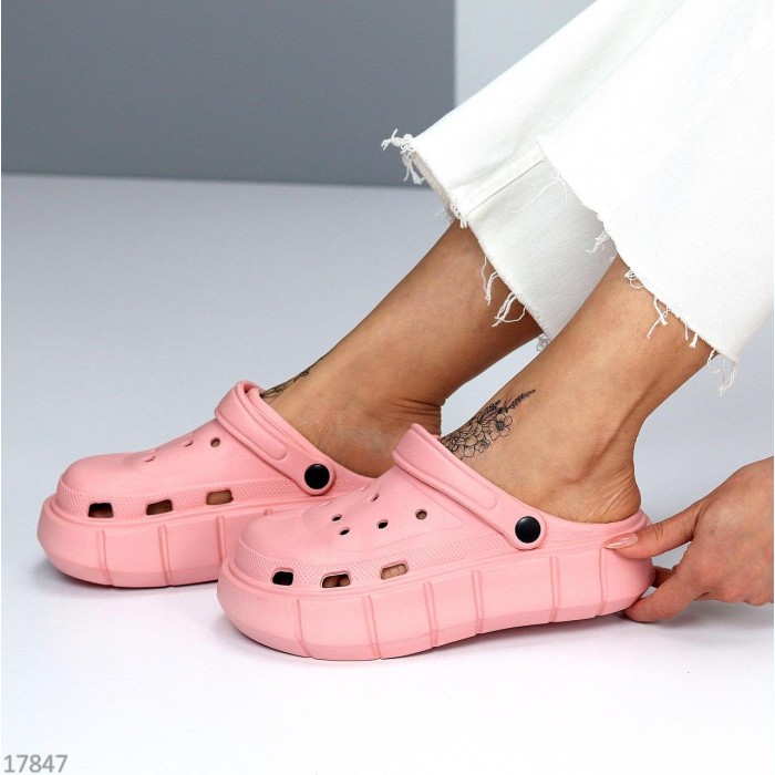 РОЗПРОДАЖ остання пара!!! Кроки/сабо жіночі на потовщеній підошві колір-пудра на 37/38р