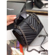 Сумка жіноча Лоран медіум з натуральної шкіри Чорна (фурнітура - срібло,матова,золото)