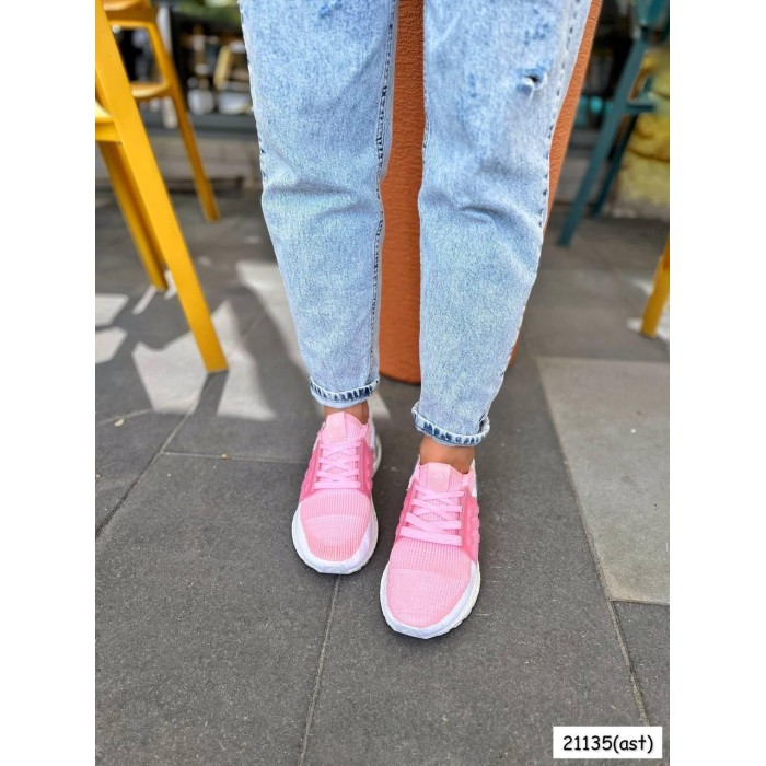 Кросівки жіночі рожеві вставки взуттєвий текстиль 37,38р