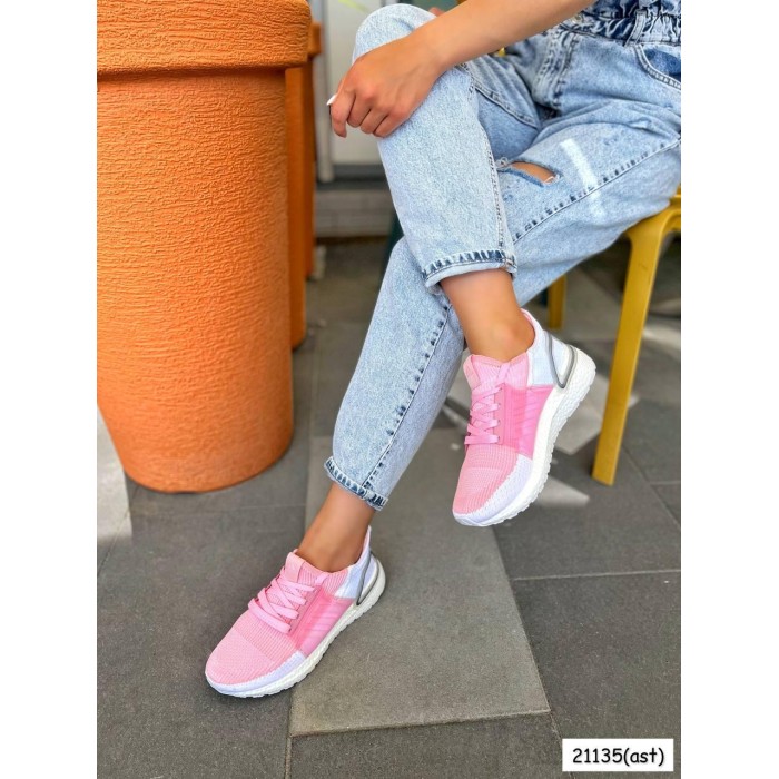 Кросівки жіночі рожеві вставки взуттєвий текстиль 37,38р