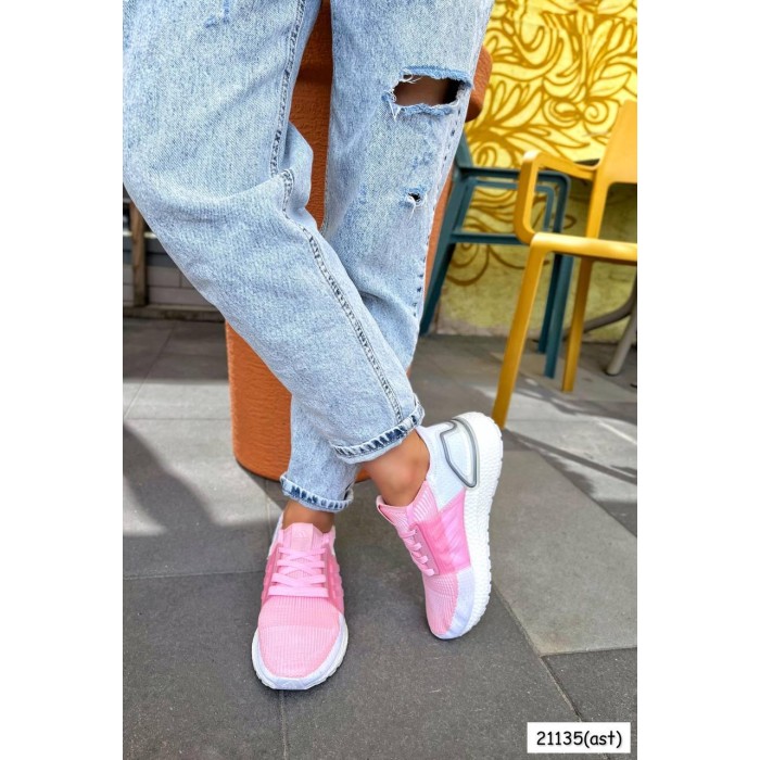 Кросівки жіночі рожеві вставки взуттєвий текстиль 37,38р