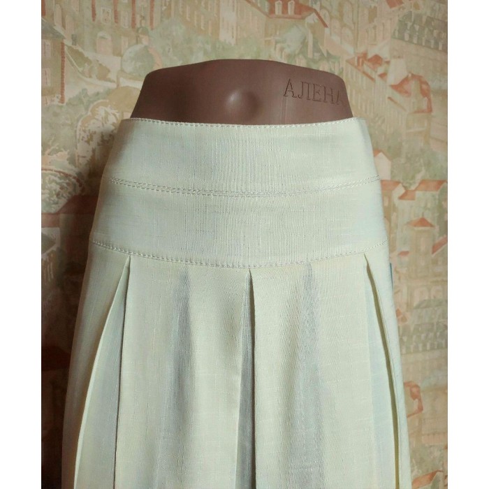 РОЗПРОДАЖ!!! Спідниця олівець льон білий стрейч з принтом 46р