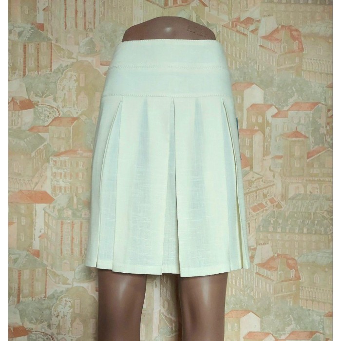 РОЗПРОДАЖ!!! Спідниця олівець льон білий стрейч з принтом 46р