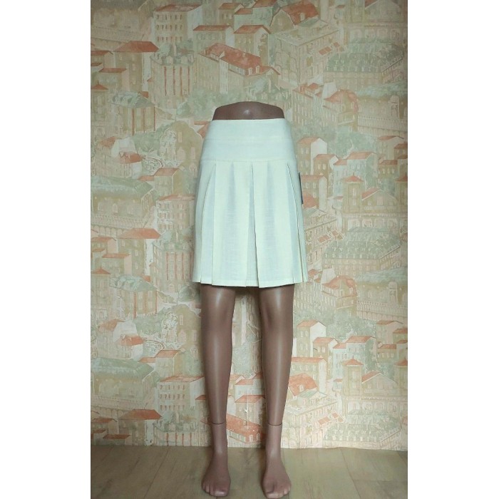 РОЗПРОДАЖ!!! Спідниця олівець льон білий стрейч з принтом 46р