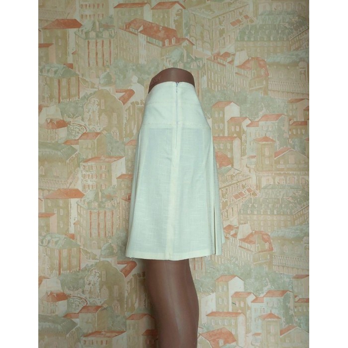 РОЗПРОДАЖ!!! Спідниця олівець льон білий стрейч з принтом 46р