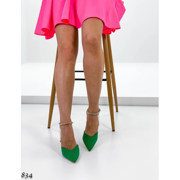Туфлі жіночі, атлас зелені 40р